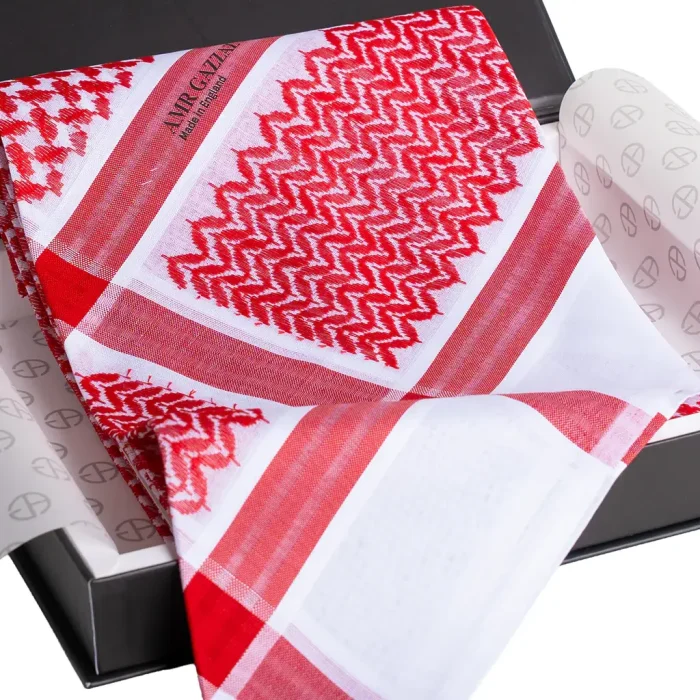 شماغ عمرو قزاز أحمر كلاسيك رجالي فاخر جديد 2026 RED 10/6 - Image 3