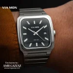 ساعة أفق أسود فاخرة بتصميم كلاسيكي أنيق من فيامون - Image 7