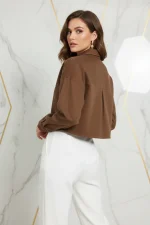 قمصان جينز بلون الشوكولاتة - Image 4
