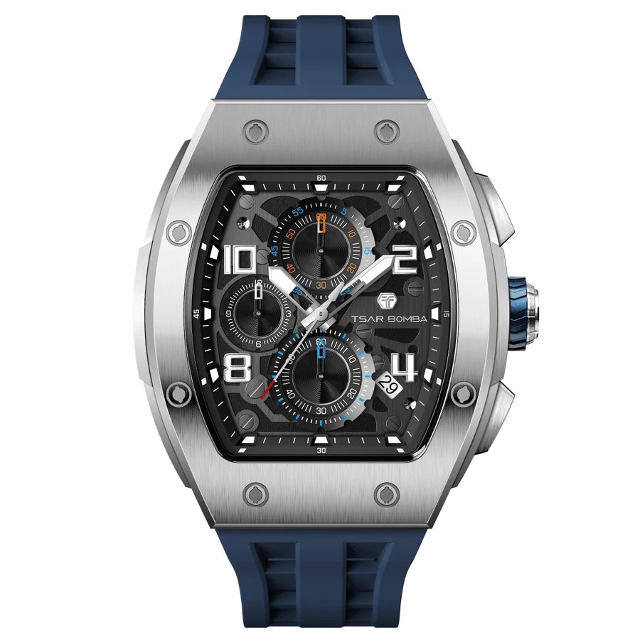 TB8224Q-02-01 ساعة تسار بومبا موديل TB8224Q إليمنتال فضي وأزرق - Image 1
