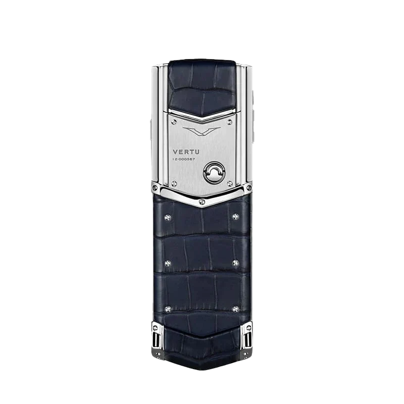 vertu-signature-v-alligator-skin-navy-blue-back جوال فيرتو سيجنتشر V جلد التمساح - Image 1